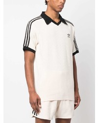 hellbeige besticktes Polohemd von adidas