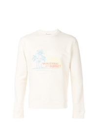 hellbeige besticktes Sweatshirt von Saint Laurent