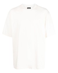hellbeige besticktes T-Shirt mit einem Rundhalsausschnitt von 44 label group