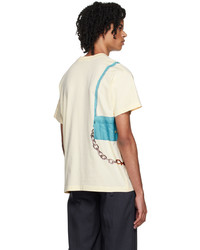 hellbeige besticktes T-Shirt mit einem Rundhalsausschnitt von Jacquemus