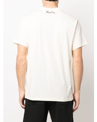 hellbeige besticktes T-Shirt mit einem Rundhalsausschnitt von RIPNDIP