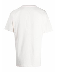 hellbeige besticktes T-Shirt mit einem Rundhalsausschnitt von Tommy Jeans
