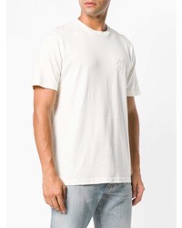 hellbeige besticktes T-Shirt mit einem Rundhalsausschnitt von Diesel