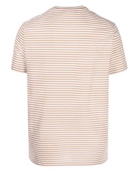 hellbeige besticktes T-Shirt mit einem Rundhalsausschnitt von Michael Kors