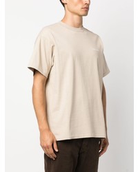 hellbeige besticktes T-Shirt mit einem Rundhalsausschnitt von Carhartt WIP