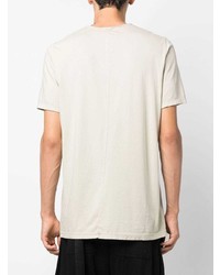 hellbeige besticktes T-Shirt mit einem Rundhalsausschnitt von Rick Owens DRKSHDW