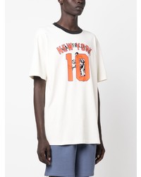 hellbeige besticktes T-Shirt mit einem Rundhalsausschnitt von Puma