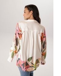 hellbeige Bluse mit Knöpfen von Aniston PLUS