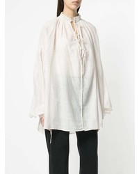 hellbeige Bluse mit Knöpfen von Saint Laurent