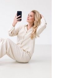 hellbeige Bluse von Base Level