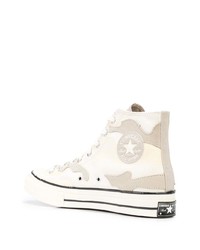 hellbeige Camouflage hohe Sneakers aus Segeltuch von Converse