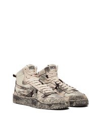 hellbeige Camouflage hohe Sneakers aus Segeltuch von Diesel