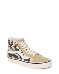 hellbeige Camouflage hohe Sneakers