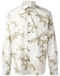 hellbeige Camouflage Langarmhemd von Valentino
