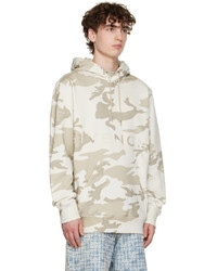 hellbeige Camouflage Pullover mit einem Kapuze von Givenchy