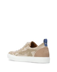 hellbeige Camouflage Segeltuch niedrige Sneakers von Jacob Cohen