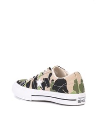 hellbeige Camouflage Segeltuch niedrige Sneakers von Converse