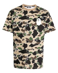 hellbeige Camouflage T-Shirt mit einem Rundhalsausschnitt von A Bathing Ape