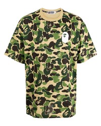 hellbeige Camouflage T-Shirt mit einem Rundhalsausschnitt von A Bathing Ape