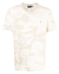 hellbeige Camouflage T-Shirt mit einem Rundhalsausschnitt von Polo Ralph Lauren
