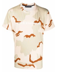 hellbeige Camouflage T-Shirt mit einem Rundhalsausschnitt von United Standard