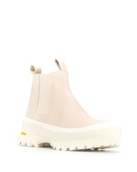 hellbeige Chelsea Boots aus Leder von Jil Sander