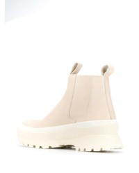 hellbeige Chelsea Boots aus Leder von Jil Sander