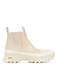 hellbeige Chelsea Boots aus Leder von Jil Sander