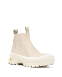 hellbeige Chelsea Boots aus Leder von Jil Sander