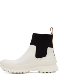 hellbeige Chelsea Boots aus Leder von Jil Sander