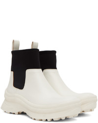 hellbeige Chelsea Boots aus Leder von Jil Sander