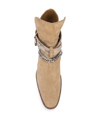 hellbeige Chelsea Boots aus Wildleder von Amiri