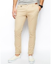 hellbeige Chinohose von Two Angle