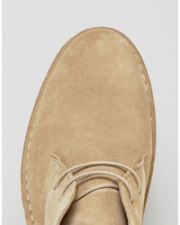hellbeige Chukka-Stiefel aus Wildleder von Dune