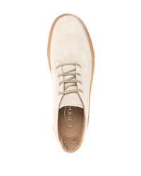 hellbeige Chukka-Stiefel aus Wildleder von Tod's