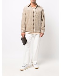 hellbeige Cordlangarmhemd von A.P.C.