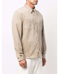 hellbeige Cordlangarmhemd von A.P.C.