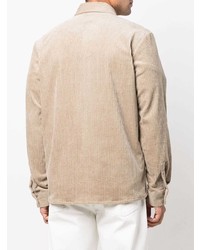 hellbeige Cordlangarmhemd von A.P.C.