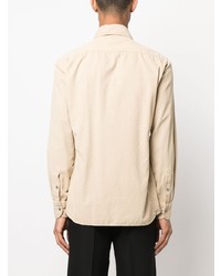 hellbeige Cordlangarmhemd von Tom Ford