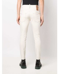 hellbeige enge Jeans mit Destroyed-Effekten von DSQUARED2