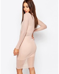 hellbeige figurbetontes Kleid von Missguided