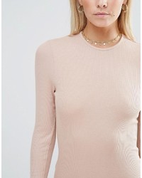 hellbeige figurbetontes Kleid von Asos