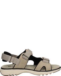 hellbeige flache Sandalen aus Leder von Bama