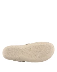 hellbeige flache Sandalen aus Leder von Classic