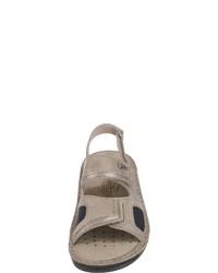 hellbeige flache Sandalen aus Leder von Fly Flot