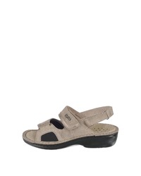 hellbeige flache Sandalen aus Leder von Fly Flot