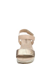hellbeige flache Sandalen aus Leder von IGI&Co
