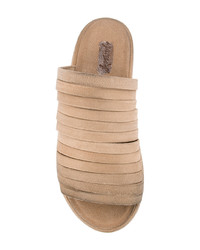 hellbeige flache Sandalen aus Leder von Marsèll