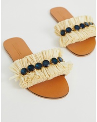hellbeige flache Sandalen aus Segeltuch von ASOS DESIGN