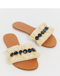 hellbeige flache Sandalen aus Segeltuch von ASOS DESIGN